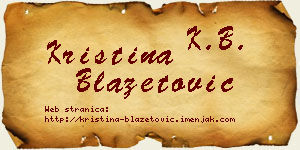 Kristina Blažetović vizit kartica